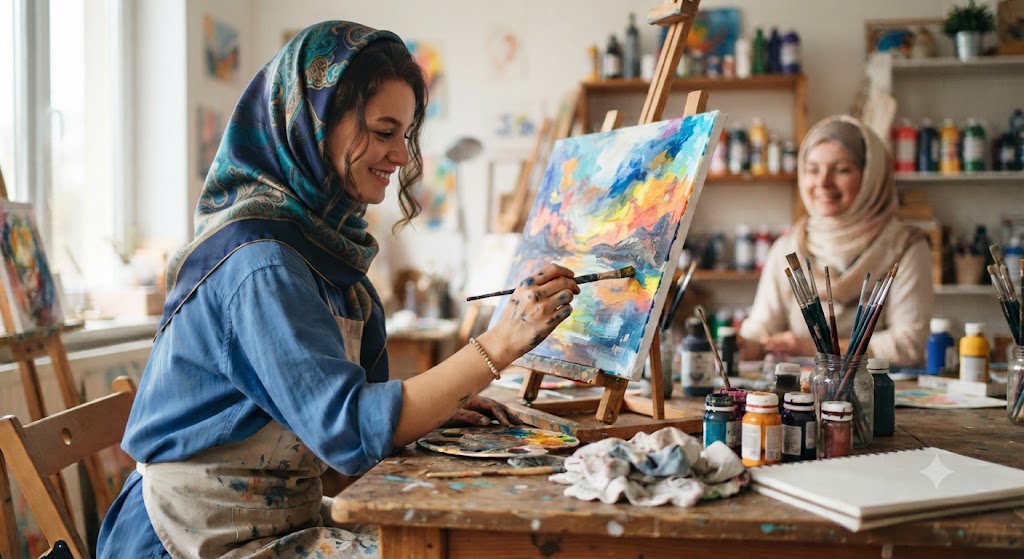 نقاشی درمانی چیست؟ ۱۲ فایده شگفت‌انگیز آرت‌تراپی برای سلامت روان | نقشانه